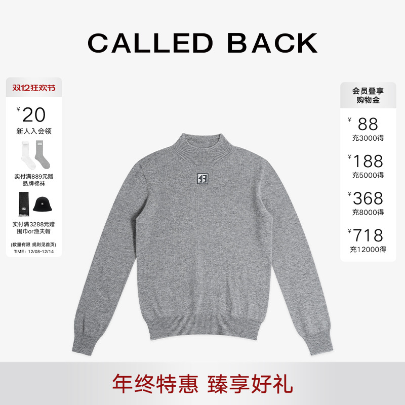 CALLEDBACK宽松套头半高领毛衣