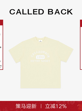 Called Back短袖T恤女2025夏季新款宽松短款百搭宽松黄色圆领上衣