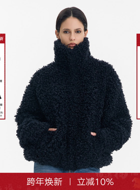 CALLED BACK毛绒外套女2025秋冬新款蓬松保暖立领拉链宽松上衣