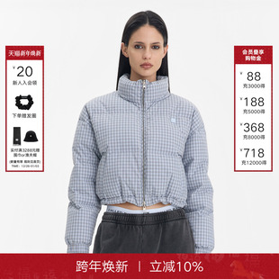 新款 羽绒服女2025冬季 立领保暖90白鹅绒外套 BACK格纹短款 CALLED