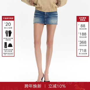 高腰显瘦百搭减龄短裙裤 CALLED BACK牛仔半身裙女2025年秋冬新款