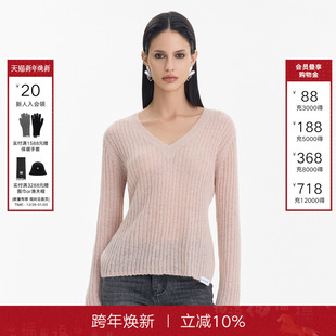 针织衫 CALLED 显瘦减龄V领长袖 女2025年秋冬新款 上衣 BACK针织衫