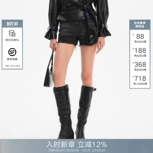 不规则破洞做旧高腰毛边热裤 女2026春夏新款 Back牛仔短裤 Called