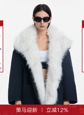 【Current系列】Called Back毛领棉衣女2025冬季新款翻领牛仔外套