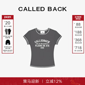 Back短袖 T恤女2026春夏新款 撞色字母印花修身 Called 短款 灰色上衣