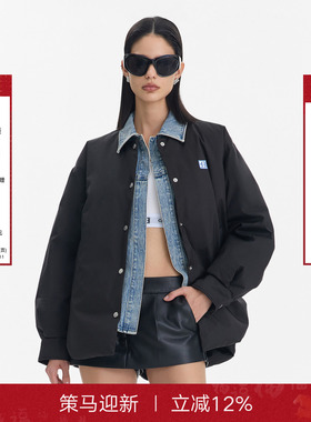 【马嘉祺同款】CalledBack白鸭绒羽绒服女秋冬拼接牛仔假两件外套