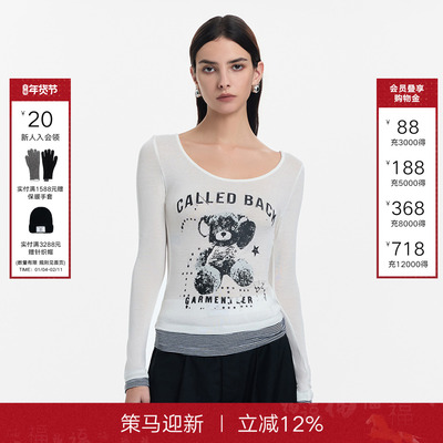 CalledBack饭团熊长袖上衣