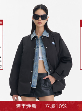 【马嘉祺同款】CalledBack白鸭绒羽绒服女秋冬拼接牛仔假两件外套