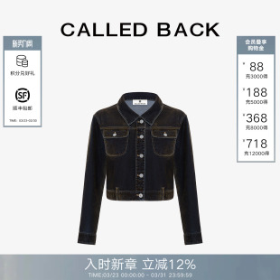 双口袋翻领夹克休闲上衣 短款 Called Back复古牛仔外套女2026春季