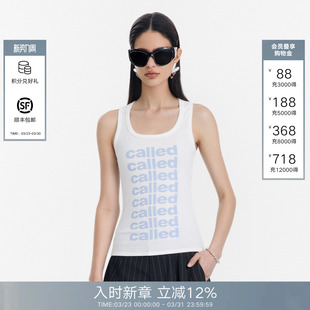 修身 无袖 显瘦辣妹风上衣 Back字母印花背心女2026春夏新款 Called