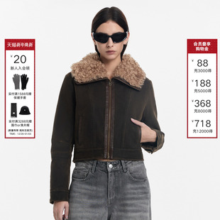 Called 系列 Back短款 外套女25冬季 复古毛领夹克 新款 Current