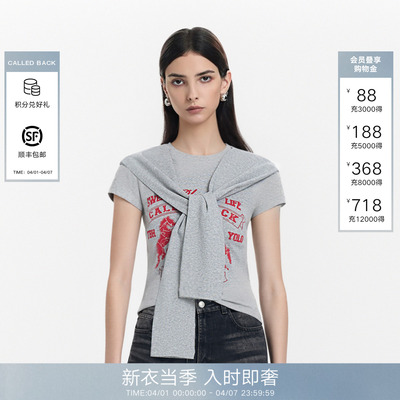 CalledBack美式休闲风短袖T恤女