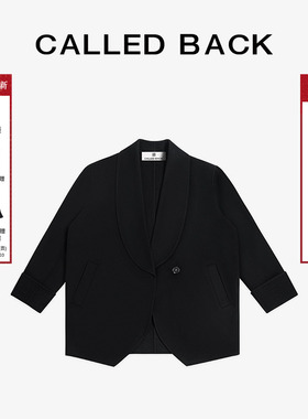 CALLEDBACK官方直营秋季新款黑色西装女宽松廓形休闲羊毛西服外套