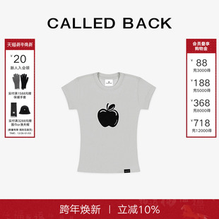 新款 T恤女2025夏季 百搭圆领Logo休闲灰色上衣 Back短袖 Called