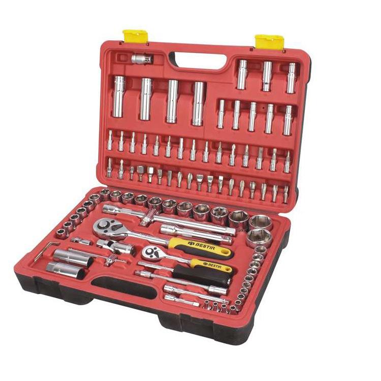 B9ES574TIR钒4/08件铬小飞大飞套筒扳手组套多用汽1修工具