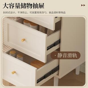 餐边002现代柜简约藤编柜储物柜子家用餐厅茶水柜厨房收纳橱法 式