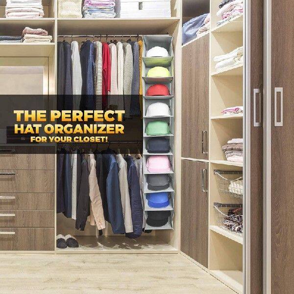 2X Hat Rack 10 Shelf Hanging Closet Hat Organizer For Hat