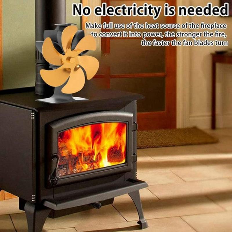 Environmentally Friendly Fireplace Fan 6 Blades Home Indoor