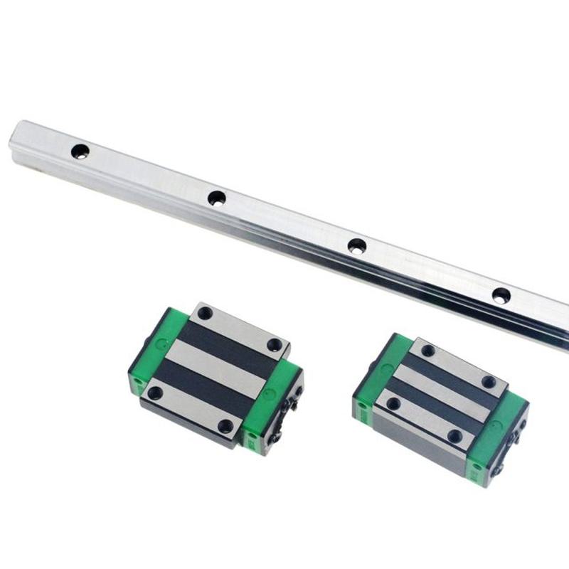 2PCS HGR20 HGR15 Square Linear Guide Rail + 4PCS Slide Beari