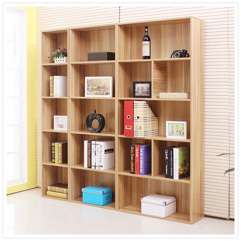 速发#C落地书架简约组柜带门格子合格承重置物架简易可子书柜