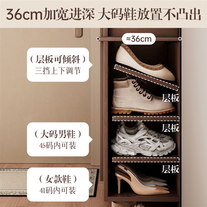 速发风骨骼线鞋柜家用门口入户实木芯收纳柜一体靠墙2026新款鞋架