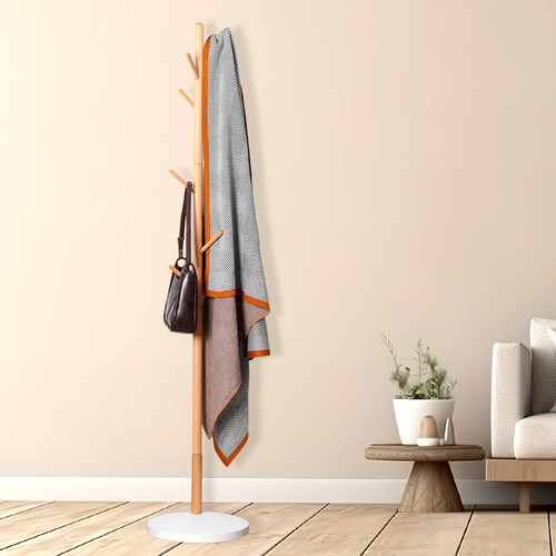 速发实木间物架家用衣服挂架立式衣架卧室落地挂衣架房衣挂置帽架