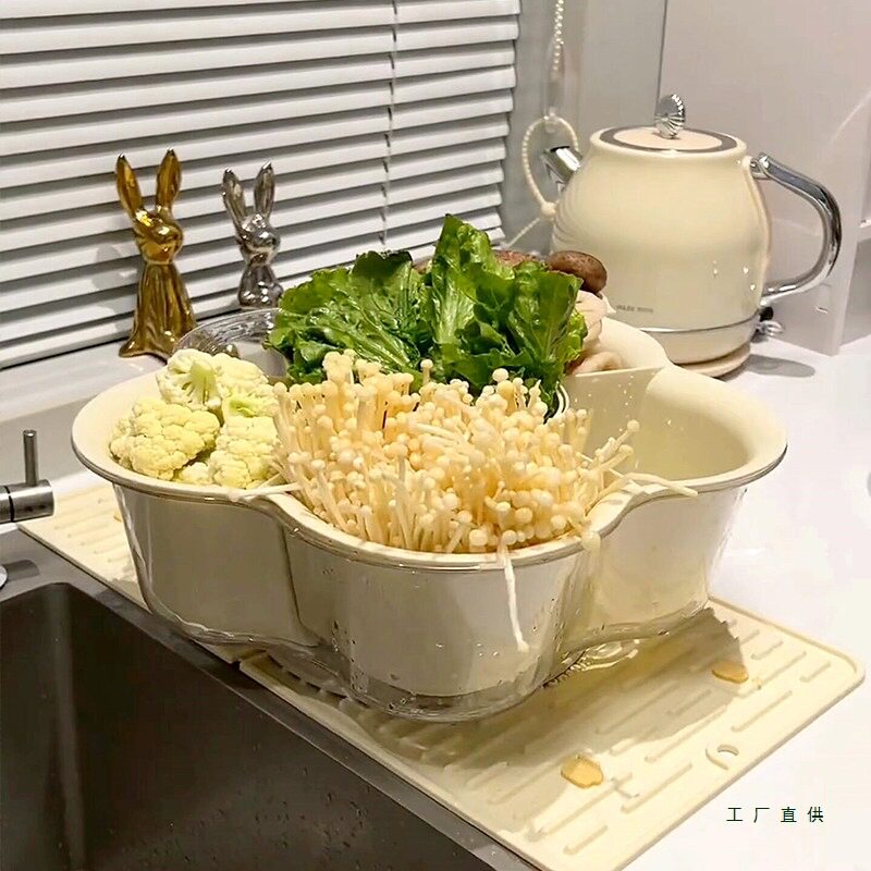 火锅配菜盘高颜值可旋转家用大容量蔬菜分格拼盘备菜配菜分格盘子