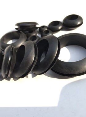 双面护线圈过线圈内径18mm黑白色PVC橡胶出线环电线保护套1000只