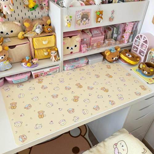 ins风睡衣系列少女房间皮革桌垫防水可爱餐垫宿舍书桌办公桌布