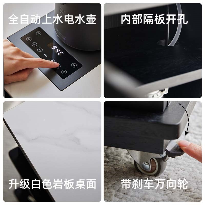 移动茶水柜客厅餐边柜实木靠墙一体家用置物柜多功能水吧台带水壶