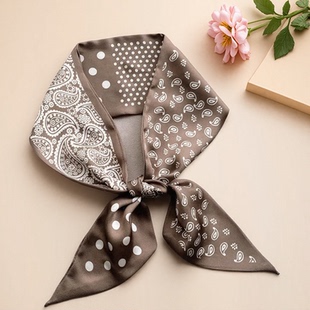 丝巾2024新款ins腰果花飘带女百搭装饰领巾绑包扎发长条双面领巾