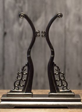 老阊门黑檀木团扇扇架扇托专用配件可拆卸扇撑底座宫扇工艺扇子