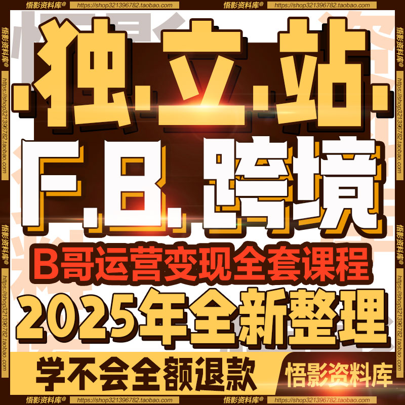2024跨境B哥 SHOPIFY 独立站自建+F.B ADS SEO优化视频实践课程