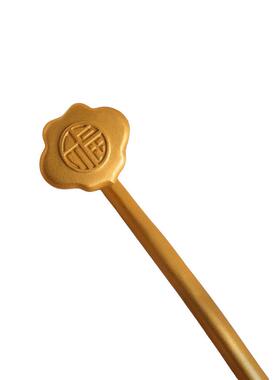 金色国风中式手把件铜如意摆件家居书房工艺品文艺复古装饰品