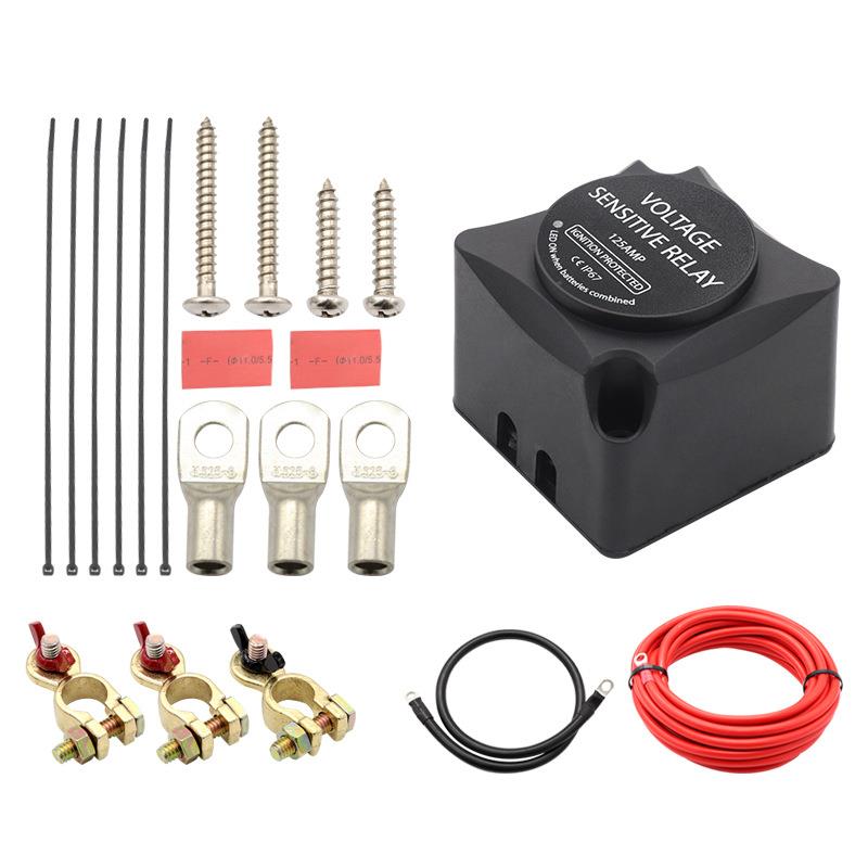 汽车房车游艇双电瓶隔离器套装12V/24V140A动力电池隔离器