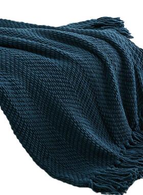 针织雪尼尔毛毯THROW披肩沙发搭毯外贸新品纯色加厚秋冬欧美