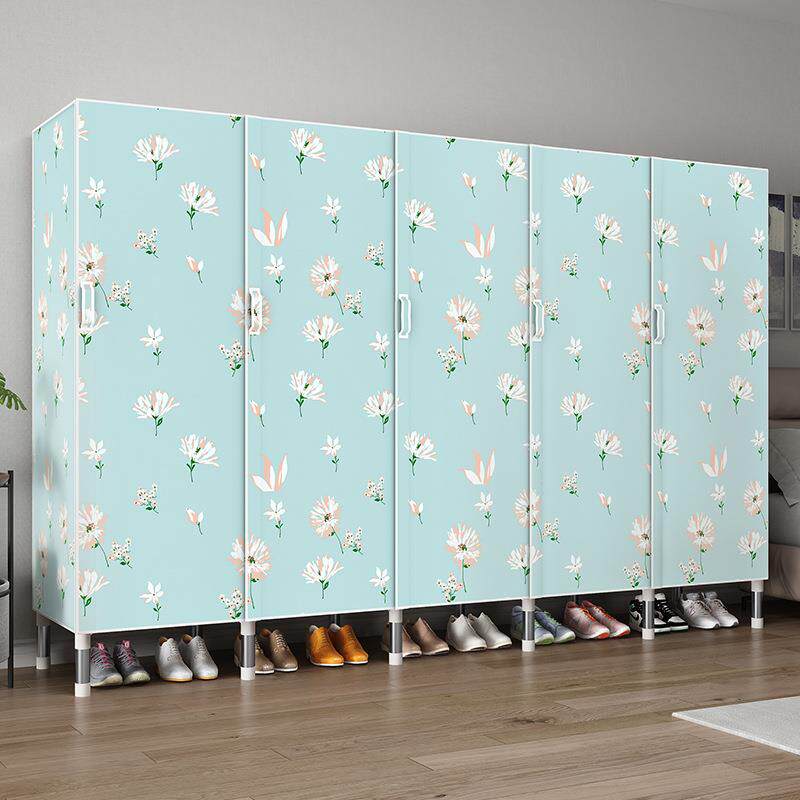 开门式布衣柜钢管加粗加固加厚全钢架布艺出租房卧室家用简易布柜