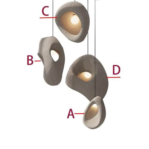 侘寂风复式旋转楼梯吊灯别墅客厅设计师日式灯样板房民宿loft灯具