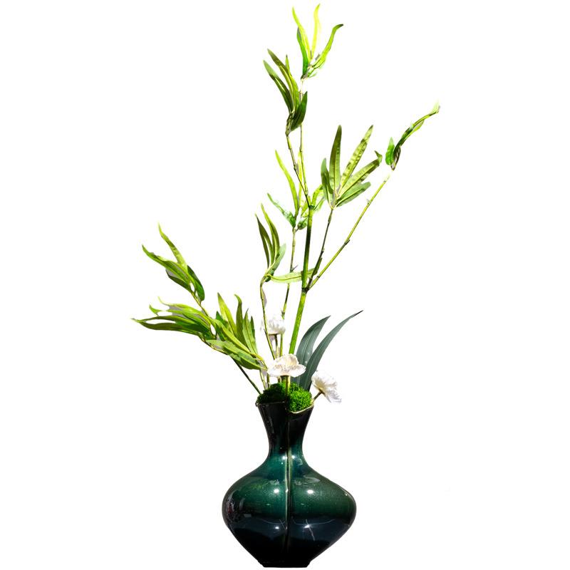 视新YB-DZ-HY中式陶花瓷瓶青釉桌面玄关电柜茶花日式艺软装饰品摆