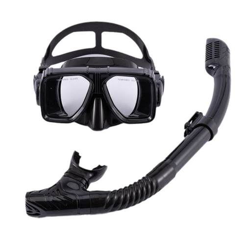 成人通用硅胶高清潜水镜浮潜套装全干式钢化玻璃面镜潜水面罩