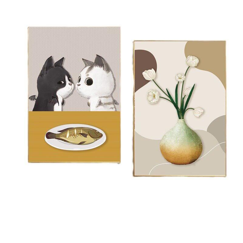 装饰画北欧风玄关挂画客厅背景组合壁画水晶画轻奢风组合画