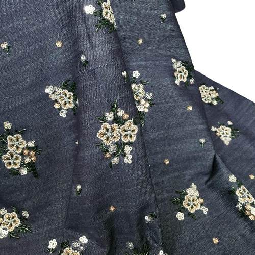 EG-192107涤纶网珠片绣花亮片珠片绣花刺绣面料厂家直销