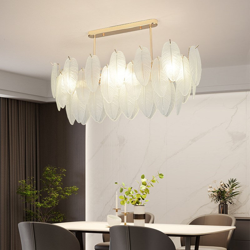 意式极简餐厅吊灯2025年新款网红轻奢设计师款羽毛家用饭厅餐桌灯