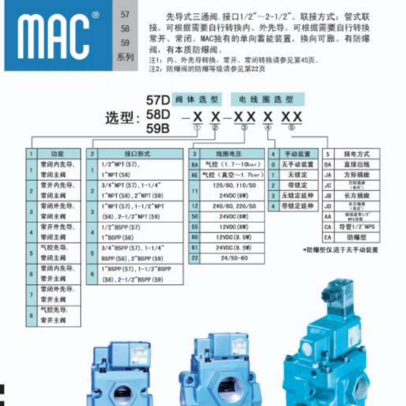 MAC 6522B-331-PM-502JD电磁阀 6211C-251-PM-111DA电磁阀