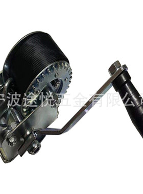 厂家供应800LBS拖车绞盘 手摇绞车带6米黑色织带  游艇手动绞盘