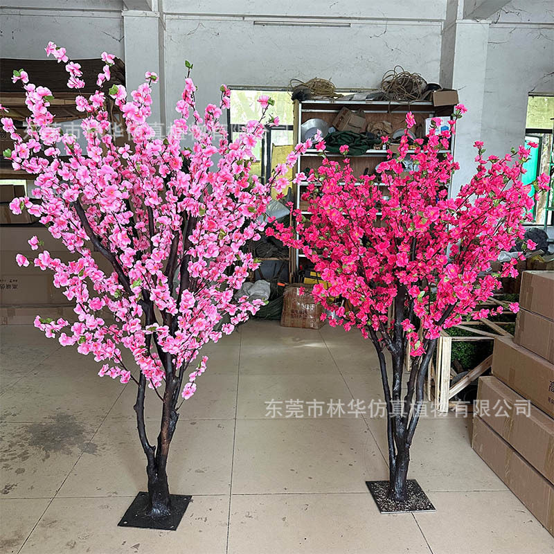 仿真桃花树高档家居酒店展厅商场布置假树人造仿真桃花树装饰