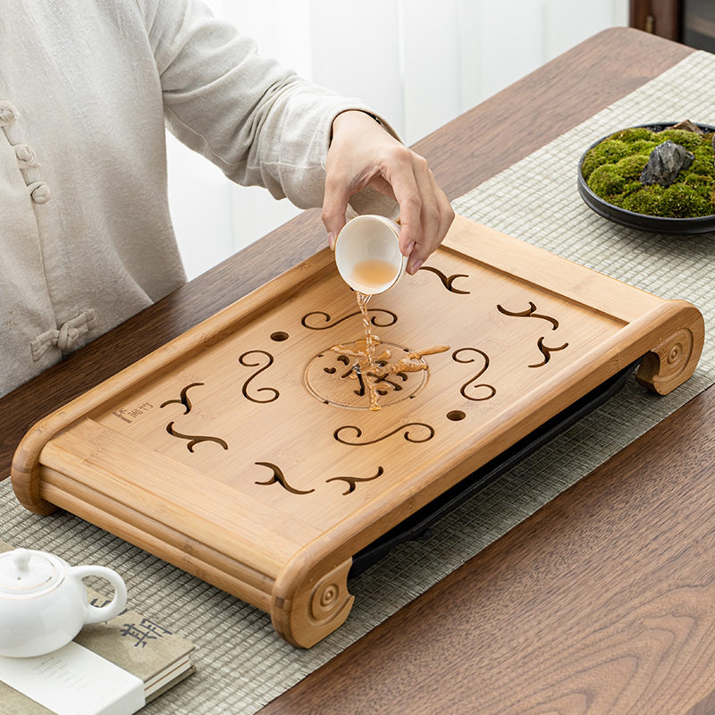 茶盘家用小型茶具托盘现代简约客厅储蓄水干泡台办公室沥水小茶台