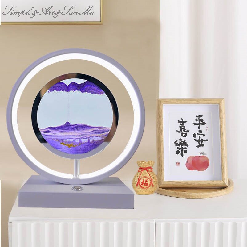 DIY流沙台灯动态流沙画小夜灯