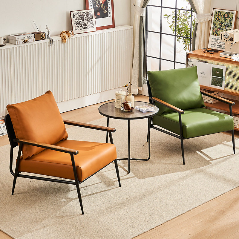 意式沙发休闲椅客厅简约现代家用躺椅懒人椅子设计师单人椅皮椅