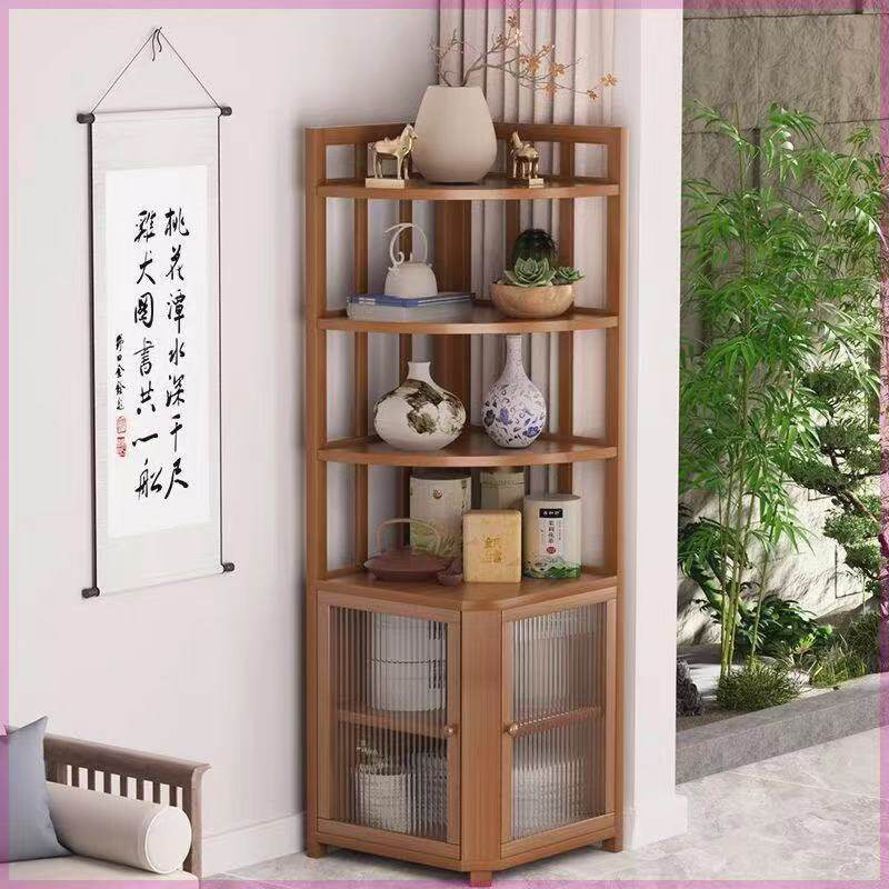 转角柜卧室落地客厅角柜墙角柜边柜家用茶具角落书柜三角架储物架